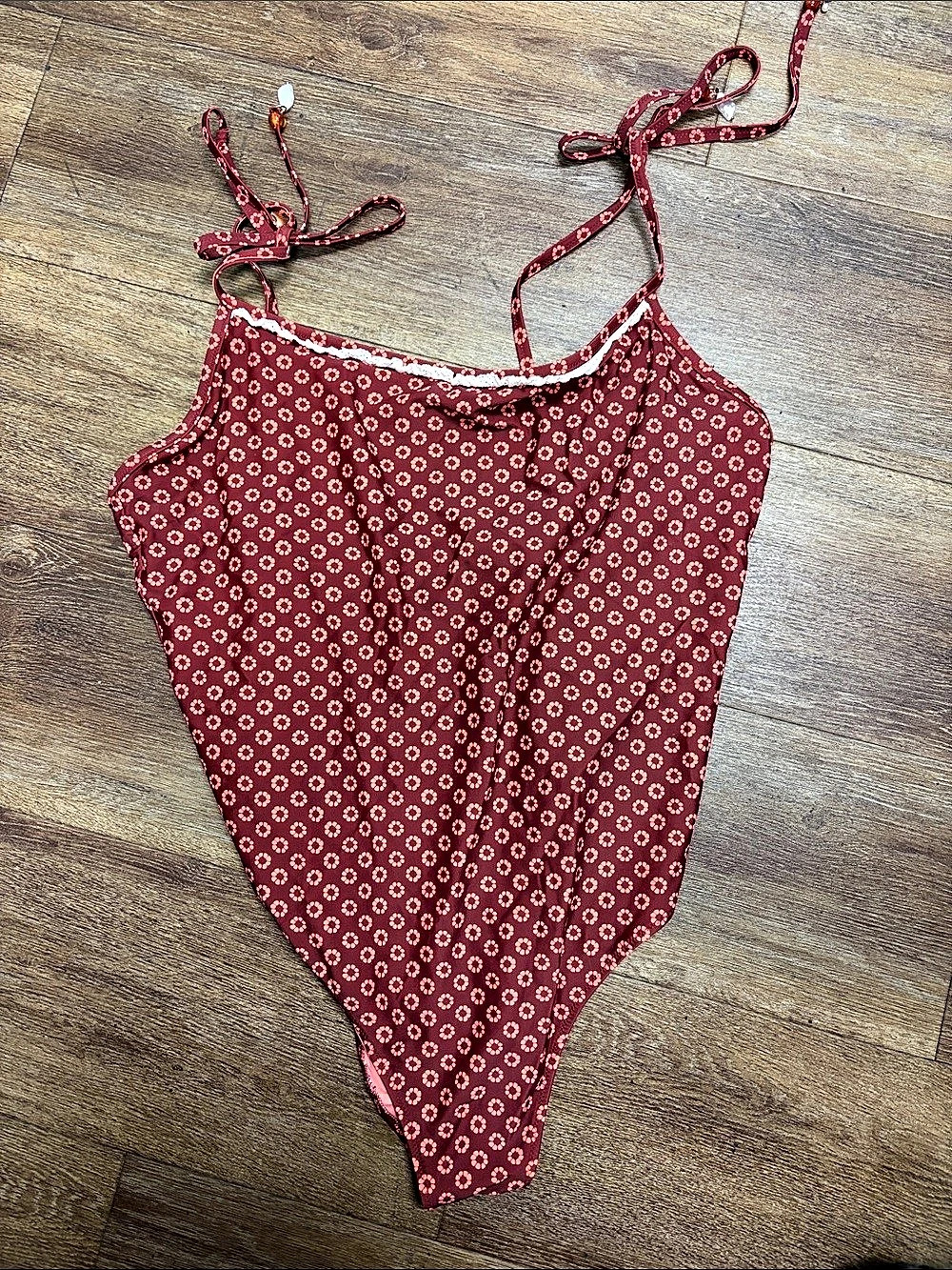 Aerie One-Piece Floral Swimsuit XL Red & Pink